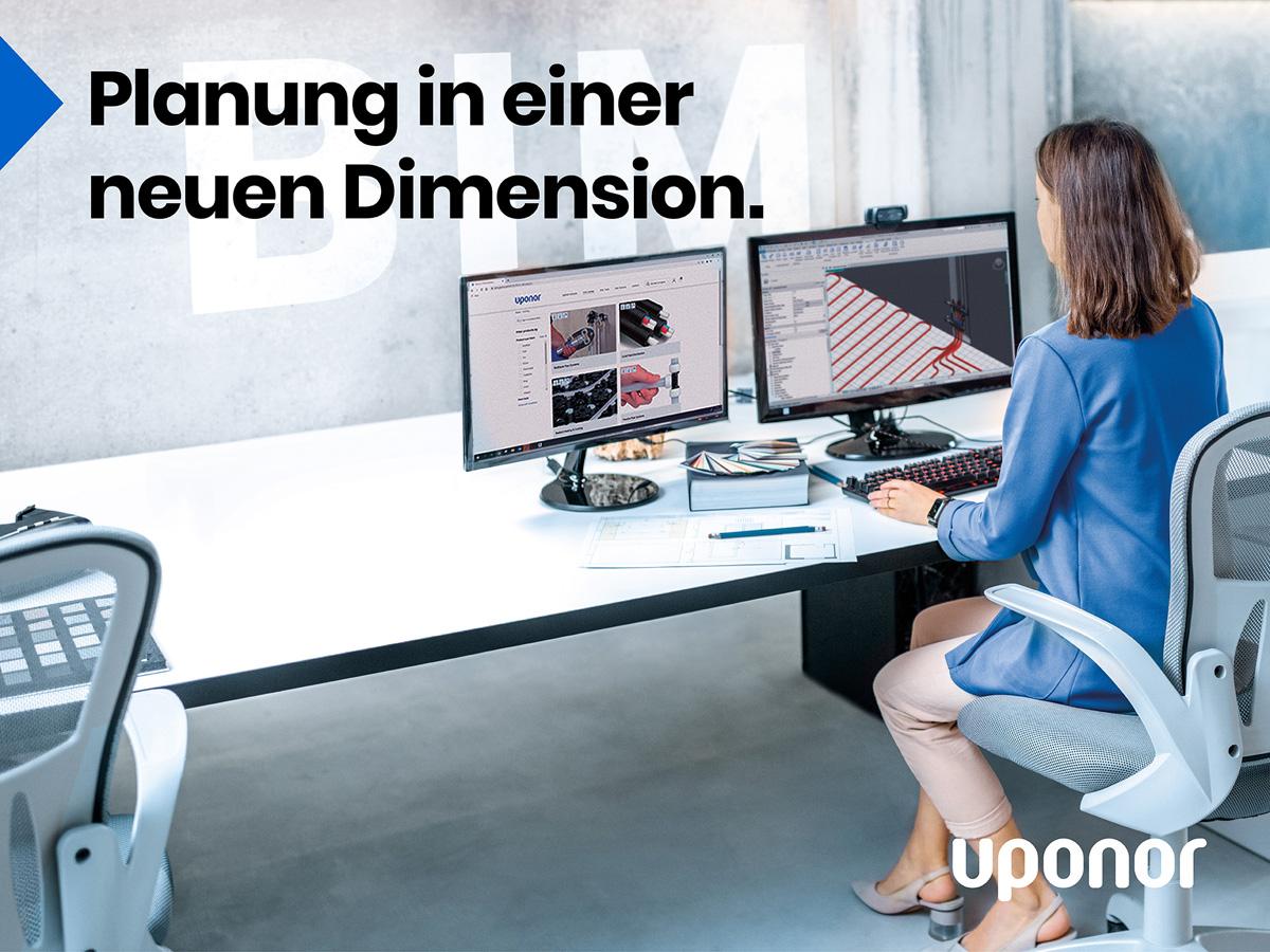 Auf der Plattform erhalten Kunden Zugriff auf relevante Produktdaten und intelligente Werkzeuge. Zudem unterstützen erfahrene BIM-Experten von Uponor bei der Konstruktion.