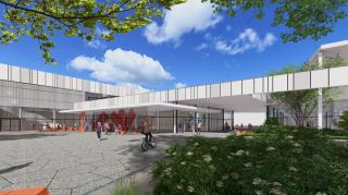 Blick in die nahe Zukunft der neuen Messehalle die den Standort stark aufwertet.