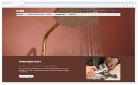 Die neue HANSA Website www.hansa.com unterstützt Fachhandwerker und Planer gezielt im Arbeitsalltag. 