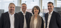 Die HDG Führungsmannschaft: Eigentümerin Eva Ackermann mit den Geschäftsführern Stefan Kinateder, Martin Ecker und Geschäftsführer Harald Benkert.