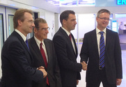 v.l.n.r.: Karlheinz Reize, DI Karl Ochsner sen., Karl Ochsner jun. und Kai Schiefelbein